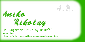 aniko mikolay business card